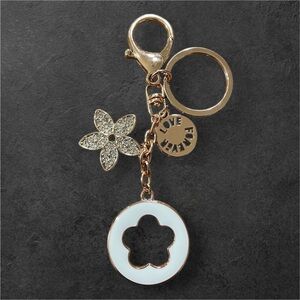 Rose Gold and White Keychain / Purse Charm